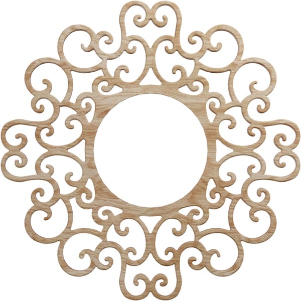 Ekena Millwork Reims Wood Fretwork Pierced Ceiling Medallion, Red Oak, 20"OD x 7 5/8"ID x 3/8"T CMWP20X20X0375RERO - main